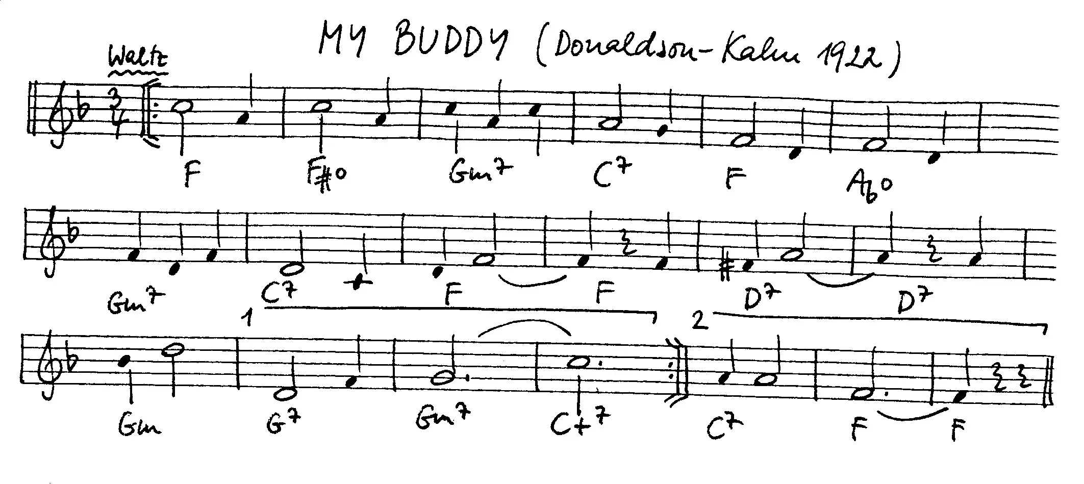 my buddy free jazz leadsheet - Courtesy of the Jungle Jazz Band